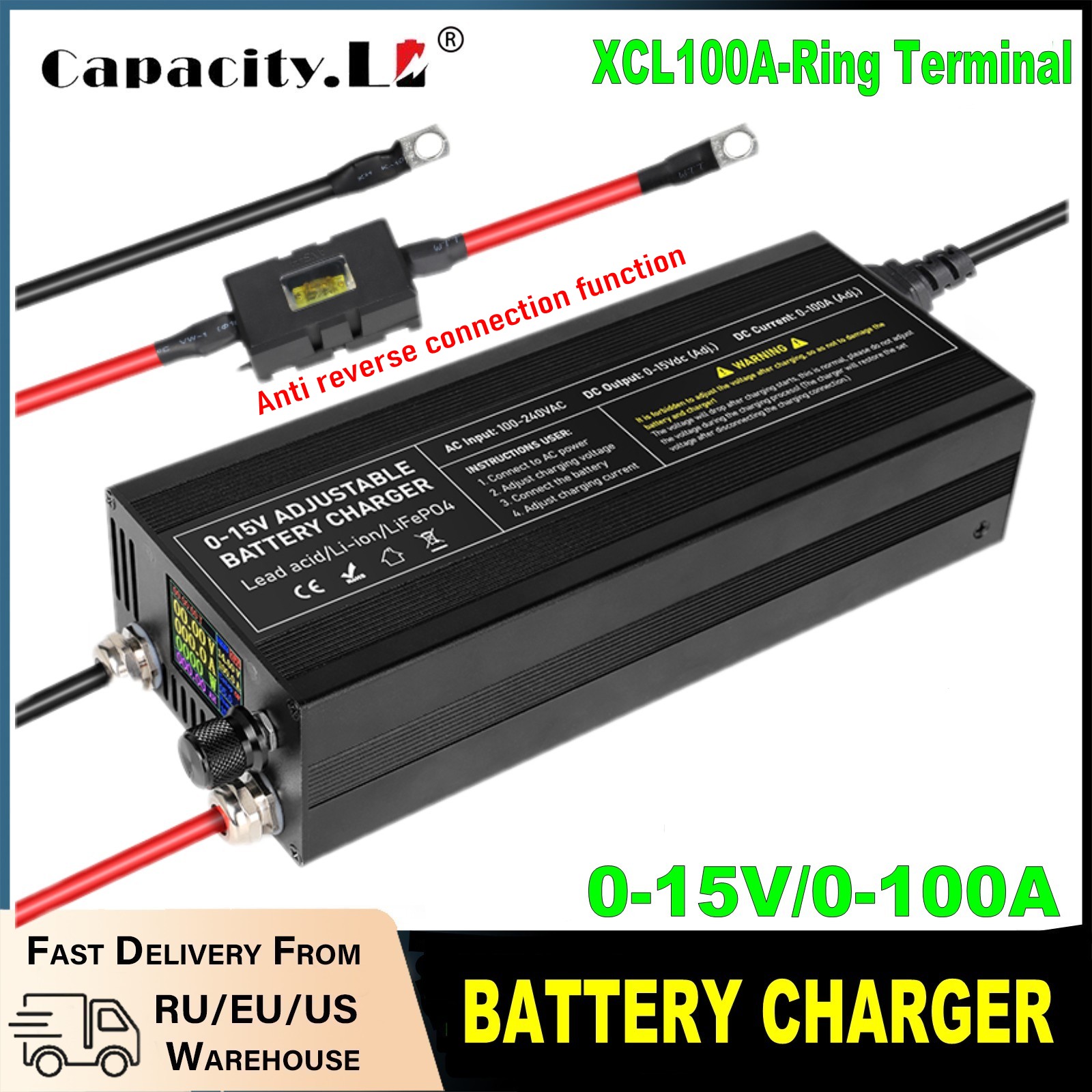 60A100A CC CV Adjustable Batte - 84V 20A Smart Charger ulasan dan harga